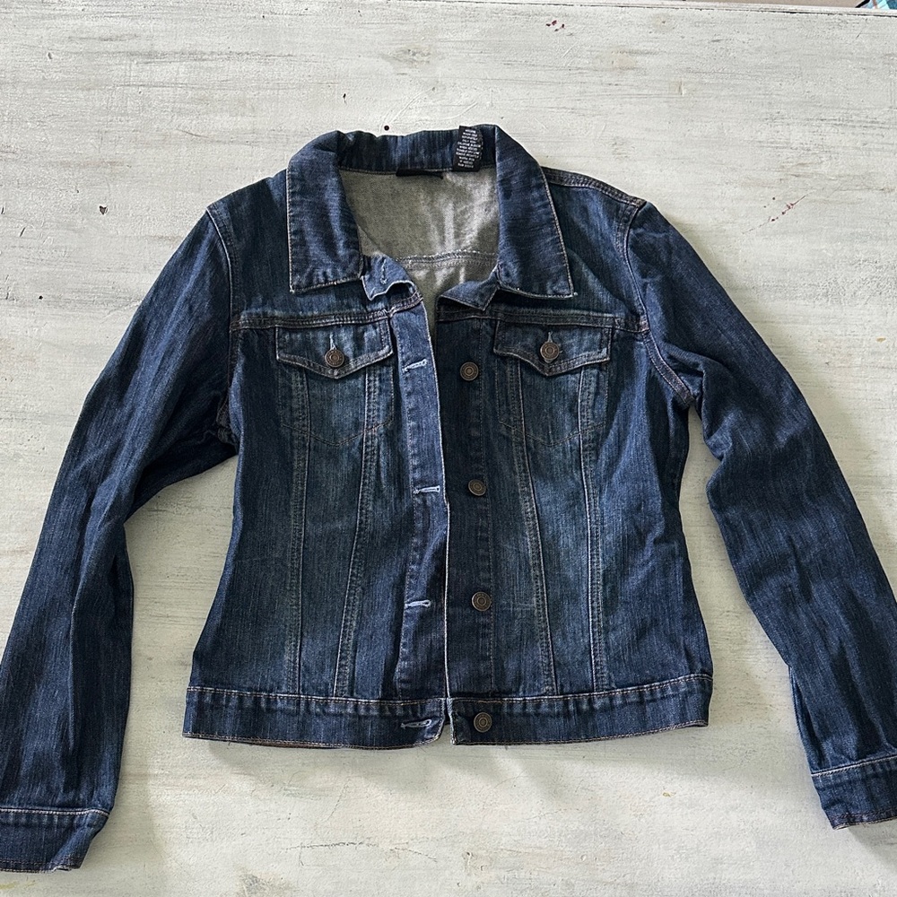 New York & Company Dark Blue Jean Jacket Medium